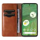 For Google Pixel 7 Braided Embossed Strong Magnetic Leather Phone Case(Brown) - 3