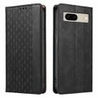 For Google Pixel 7 Braided Embossed Strong Magnetic Leather Phone Case(Black) - 2