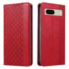 For Google Pixel 7 Braided Embossed Strong Magnetic Leather Phone Case(Red) - 2