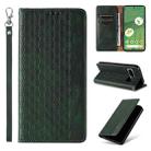 For Google Pixel 7 Braided Embossed Strong Magnetic Leather Phone Case(Green) - 1