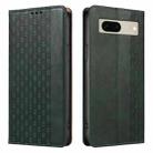 For Google Pixel 7 Braided Embossed Strong Magnetic Leather Phone Case(Green) - 2