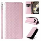 For Google Pixel 7 Pro Braided Embossed Strong Magnetic Leather Phone Case(Pink) - 1