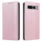 For Google Pixel 7 Pro Braided Embossed Strong Magnetic Leather Phone Case(Pink) - 2