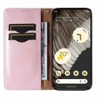 For Google Pixel 7 Pro Braided Embossed Strong Magnetic Leather Phone Case(Pink) - 3