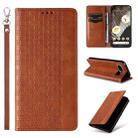 For Google Pixel 7 Pro Braided Embossed Strong Magnetic Leather Phone Case(Brown) - 1