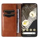 For Google Pixel 7 Pro Braided Embossed Strong Magnetic Leather Phone Case(Brown) - 3