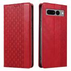 For Google Pixel 7 Pro Braided Embossed Strong Magnetic Leather Phone Case(Red) - 2