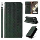 For Google Pixel 7 Pro Braided Embossed Strong Magnetic Leather Phone Case(Green) - 1