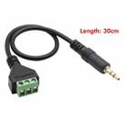 JUNSUNMAY 3.5mm Male to 3 Pin Stereo Audio Terminal Block Balum Connection Cable, Length: 30cm - 2