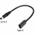 JUNSUNMAY 5V 3A DC 5.5mm x 2.1mm Male to Type-C Female Power Extension Charge Cord, Length:25cm - 2