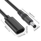 JUNSUNMAY 5V 3A DC 5.5mm x 2.1mm Male to Type-C Female Power Extension Charge Cord, Length:25cm - 3