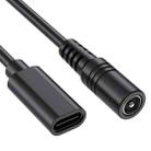 JUNSUNMAY 5V 3A DC 5.5mm x 2.1mm Female to Type-C Female Power Extension Charge Cord, Length:25cm - 1