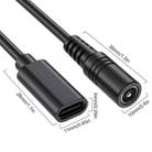JUNSUNMAY 5V 3A DC 5.5mm x 2.1mm Female to Type-C Female Power Extension Charge Cord, Length:25cm - 3
