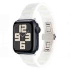 For Apple Watch 46mm / 49mm / 45mm / 44mm Tank Grain Ceramics Watch Band(White) - 1