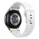 For Samsung Galaxy Watch 7 40mm / 44mm Wavy Grain Stitched Reverse Buckle 20mm Silicone Watch Band(Official White) - 2