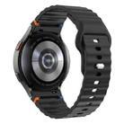 For Samsung Galaxy Watch 7 40mm / 44mm Wavy Grain Stitched Reverse Buckle 20mm Silicone Watch Band(Black) - 2