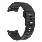 For Samsung Galaxy Watch 7 40mm / 44mm Wavy Grain Stitched Reverse Buckle 20mm Silicone Watch Band(Black) - 3