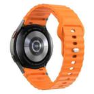 For Samsung Galaxy Watch 7 40mm / 44mm Wavy Grain Stitched Reverse Buckle 20mm Silicone Watch Band(Orange) - 2