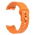 For Samsung Galaxy Watch 7 40mm / 44mm Wavy Grain Stitched Reverse Buckle 20mm Silicone Watch Band(Orange) - 3