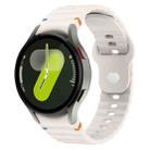 For Samsung Galaxy Watch 7 40mm / 44mm Wavy Grain Stitched Reverse Buckle 20mm Silicone Watch Band(Starlight) - 1