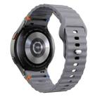 For Samsung Galaxy Watch 7 40mm / 44mm Wavy Grain Stitched Reverse Buckle 20mm Silicone Watch Band(Space Gray) - 2