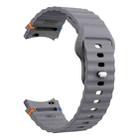 For Samsung Galaxy Watch 7 40mm / 44mm Wavy Grain Stitched Reverse Buckle 20mm Silicone Watch Band(Space Gray) - 3