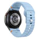 For Samsung Galaxy Watch 7 40mm / 44mm Wavy Grain Stitched Reverse Buckle 20mm Silicone Watch Band(Light Blue) - 2