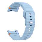For Samsung Galaxy Watch 7 40mm / 44mm Wavy Grain Stitched Reverse Buckle 20mm Silicone Watch Band(Light Blue) - 3