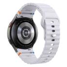 For Samsung Galaxy Watch 7 40mm / 44mm Wavy Grain Stitched Reverse Buckle 20mm Silicone Watch Band(Light Gray) - 2
