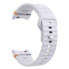 For Samsung Galaxy Watch 7 40mm / 44mm Wavy Grain Stitched Reverse Buckle 20mm Silicone Watch Band(Light Gray) - 3