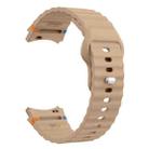 For Samsung Galaxy Watch 7 40mm / 44mm Wavy Grain Stitched Reverse Buckle 20mm Silicone Watch Band(Milk Tea) - 3
