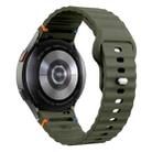 For Samsung Galaxy Watch 7 40mm / 44mm Wavy Grain Stitched Reverse Buckle 20mm Silicone Watch Band(Army Green) - 2