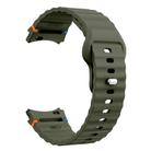 For Samsung Galaxy Watch 7 40mm / 44mm Wavy Grain Stitched Reverse Buckle 20mm Silicone Watch Band(Army Green) - 3