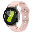 For Samsung Galaxy Watch 7 40mm / 44mm Wavy Grain Stitched Reverse Buckle 20mm Silicone Watch Band(Pink) - 1