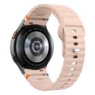 For Samsung Galaxy Watch 7 40mm / 44mm Wavy Grain Stitched Reverse Buckle 20mm Silicone Watch Band(Pink) - 2