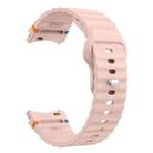 For Samsung Galaxy Watch 7 40mm / 44mm Wavy Grain Stitched Reverse Buckle 20mm Silicone Watch Band(Pink) - 3