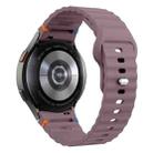 For Samsung Galaxy Watch 7 40mm / 44mm Wavy Grain Stitched Reverse Buckle 20mm Silicone Watch Band(Smoke Purple) - 2