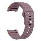 For Samsung Galaxy Watch 7 40mm / 44mm Wavy Grain Stitched Reverse Buckle 20mm Silicone Watch Band(Smoke Purple) - 3