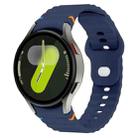 For Samsung Galaxy Watch 7 40mm / 44mm Wavy Grain Stitched Reverse Buckle 20mm Silicone Watch Band(Midnight Blue) - 1