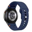 For Samsung Galaxy Watch 7 40mm / 44mm Wavy Grain Stitched Reverse Buckle 20mm Silicone Watch Band(Midnight Blue) - 2
