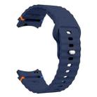 For Samsung Galaxy Watch 7 40mm / 44mm Wavy Grain Stitched Reverse Buckle 20mm Silicone Watch Band(Midnight Blue) - 3