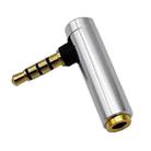 JUNSUNMAY 90 Degree Right Angle 3.5mm TRRS Male to Female Audio Adapter Connector(Silver) - 1