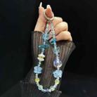 Dried Flower Beads, Butterfly Crystal, Mobile Phone Chain(Blue) - 1