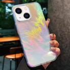 For iPhone 14 Plus Glossy Color-Plated Shockproof Phone Case(Colored feathe) - 1