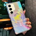For Samsung Galaxy S24 FE 5G Glossy Color-Plated MagSafe Shockproof Phone Case(Colored Feather) - 1