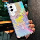 For Samsung Galaxy S25 Edge 5G Glossy Color-Plated MagSafe Shockproof Phone Case(Colored Feather) - 1