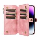 For iPhone 16 Pro Max Fantasy Multifunctional Zipper Wallet Leather Phone Case(pink) - 3