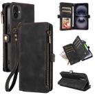 For iPhone 16 Plus Fantasy Multifunctional Zipper Wallet Leather Phone Case(black) - 1