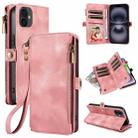For iPhone 16 Fantasy Multifunctional Zipper Wallet Leather Phone Case(pink) - 1