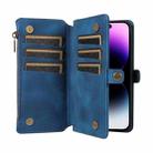 For iPhone 15 Pro Fantasy Multifunctional Zipper Wallet Leather Phone Case(blue) - 3